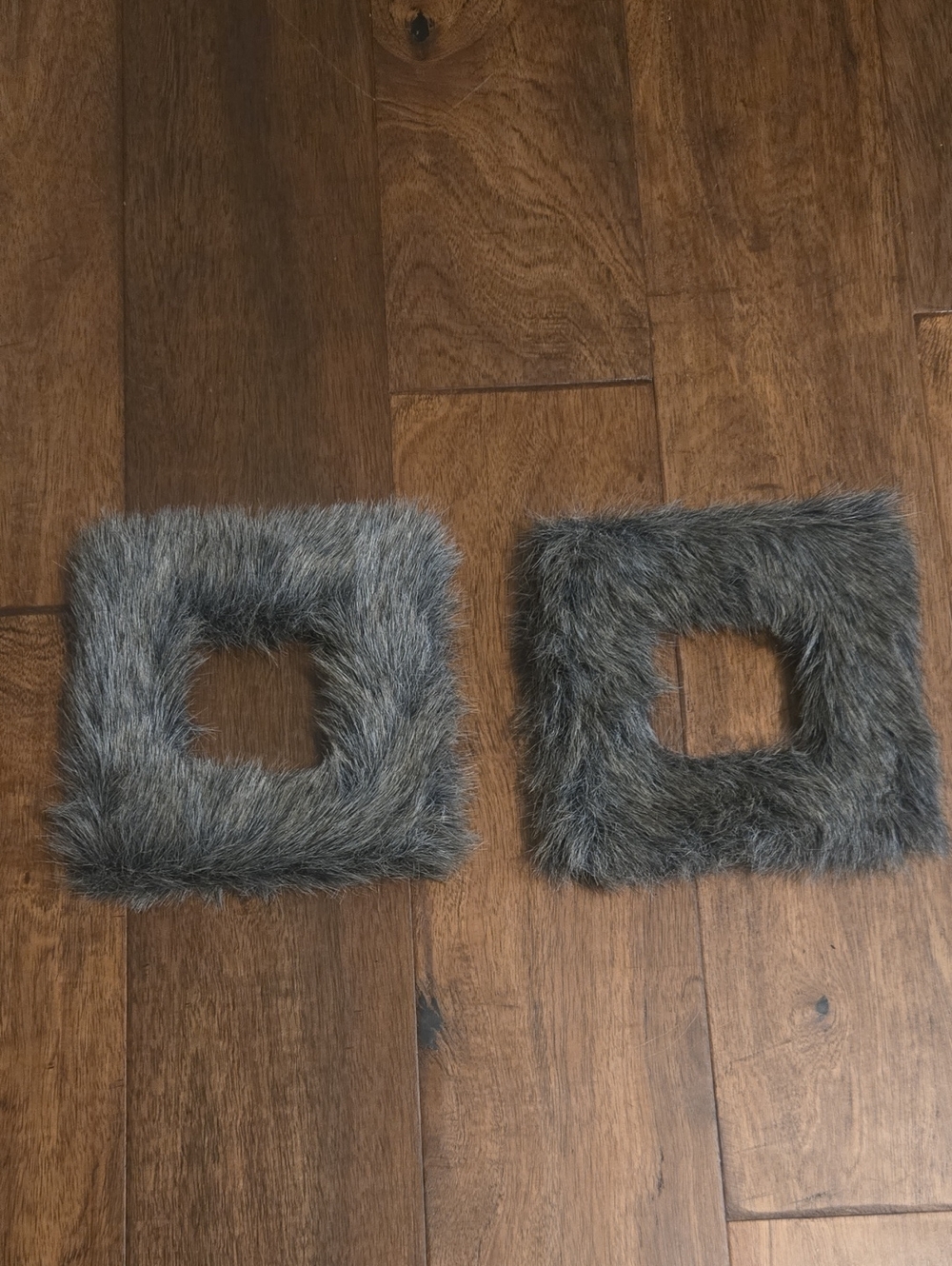 Faux Fur Square Frames Gray